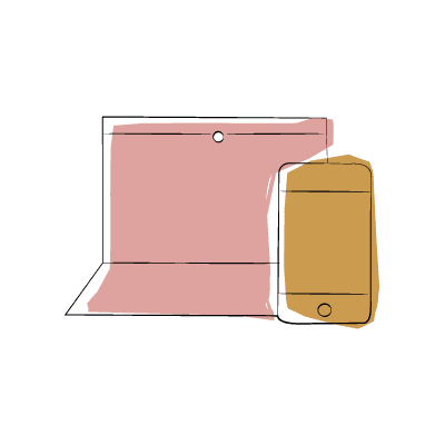 Illustration Laptop und Smartphone